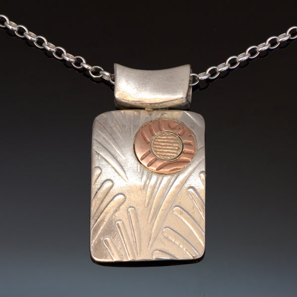 Embossed Silver Copper Gold Necklace, Stars / P128