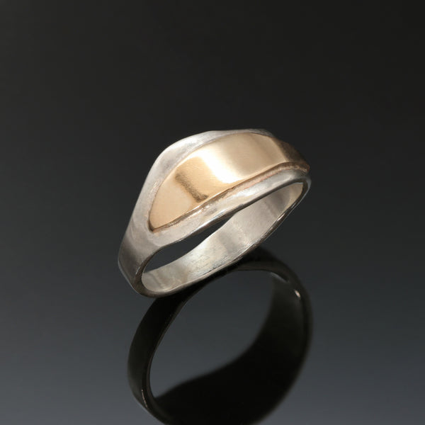 Wavy Ring Delicate Silver Gold / R193W