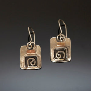 Oxidized Silver Gold Earrings