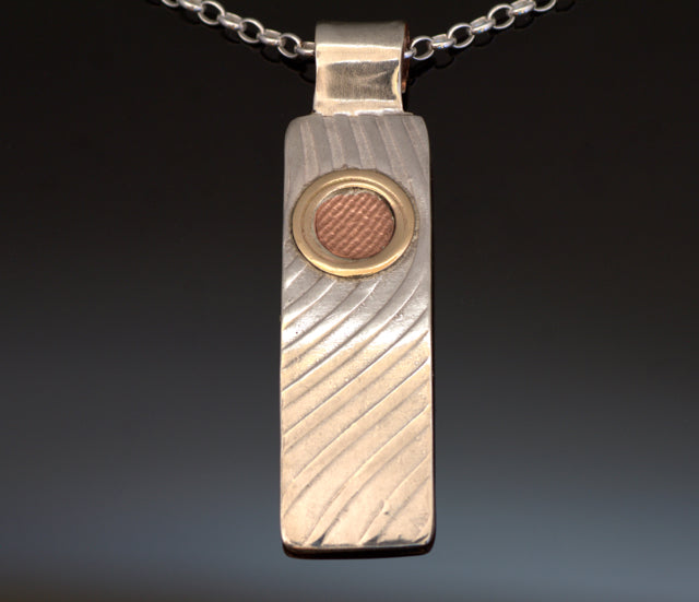 Silver Copper Gold Pendant P111