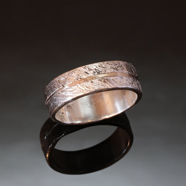 Silver Gold Ring Hammered 8mm, 9mm, 10mm / R217