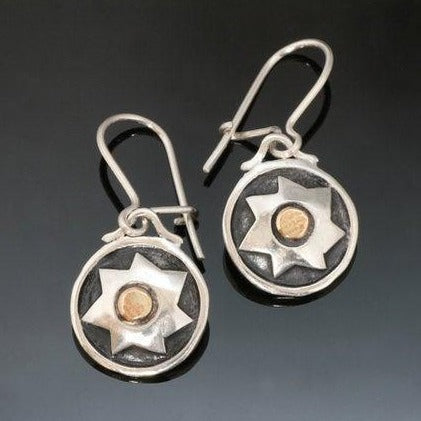 Silver Gold Earrings Round - Star Moon Sun / E04
