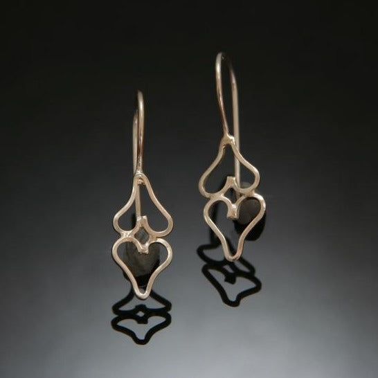 Light Silver Wire Heart Earrings